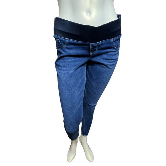 Old Navy Maternity Rockstar Super Skinny Jeans Low Panel Blue Denim - Picture 1 of 15